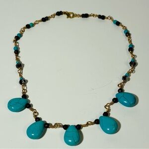 Turquoise wire wrapped necklace